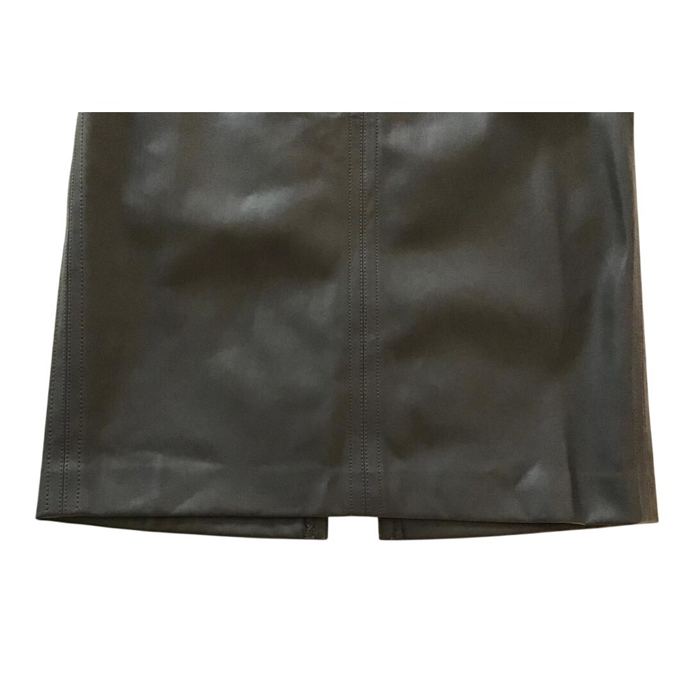 NWT Ann Taylor Faux Leather Pencil Skirt Size 4 Gray High Waist Capsule Wardrobe - Picture 13 of 15